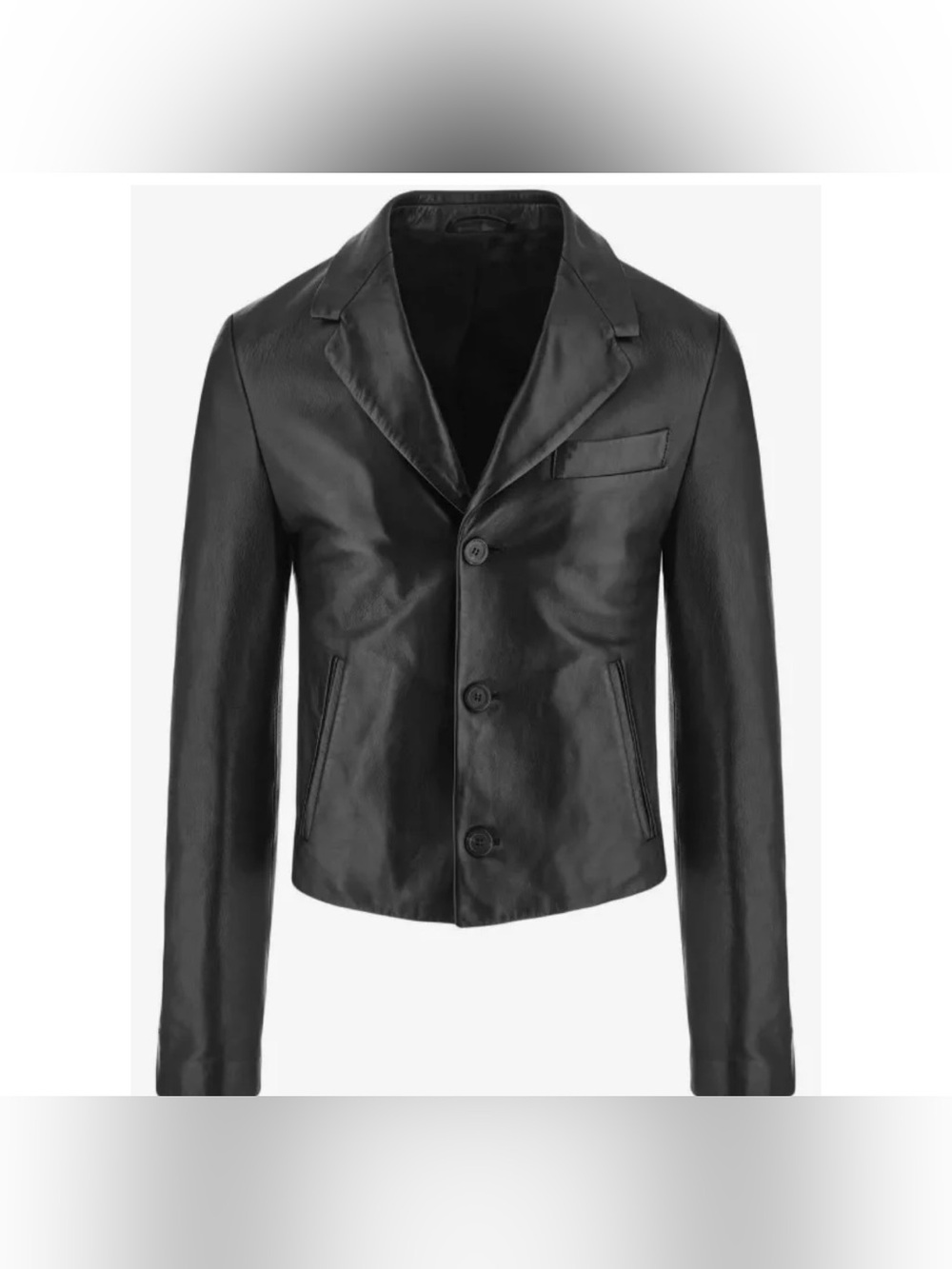 Men's Ferragmo Black Leather Blazer Jacket